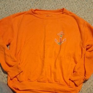 🤩5 For $5Orange Sweatshirt with Anchor Design
